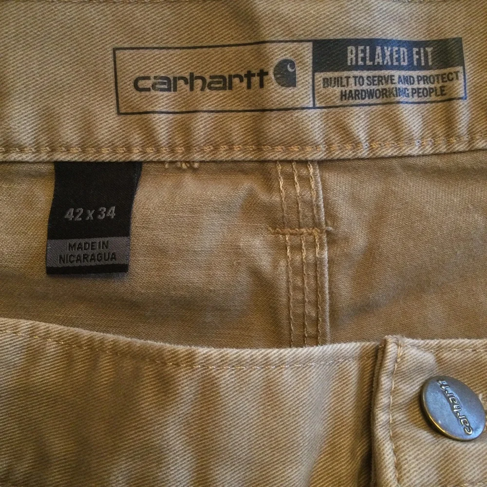 Carhartt Relaxed Fit Twill Utility Work Pant Dark Khaki Size W42 L34